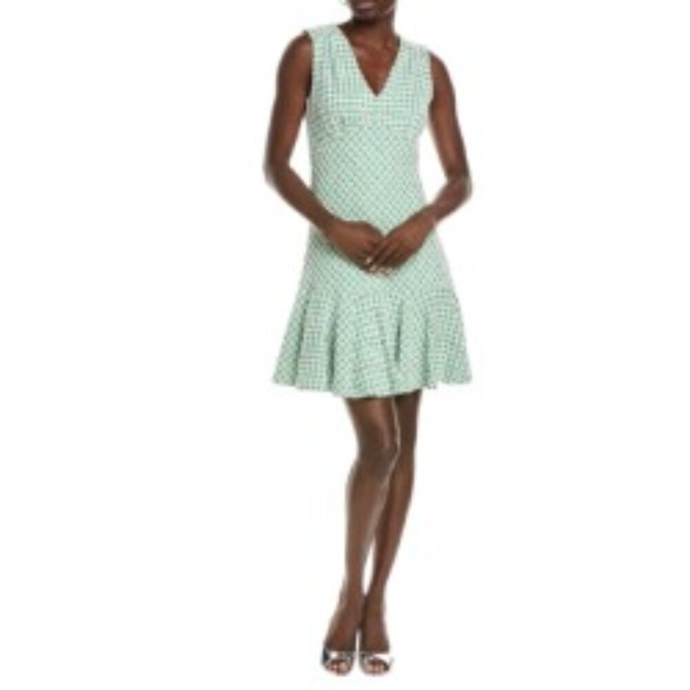 Taylor Green & White Tweed Dress 2